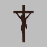 Jesus Crosses Backlit Wooden Wall Hanging with LED Night Light Walnut Finish - Decor Smart