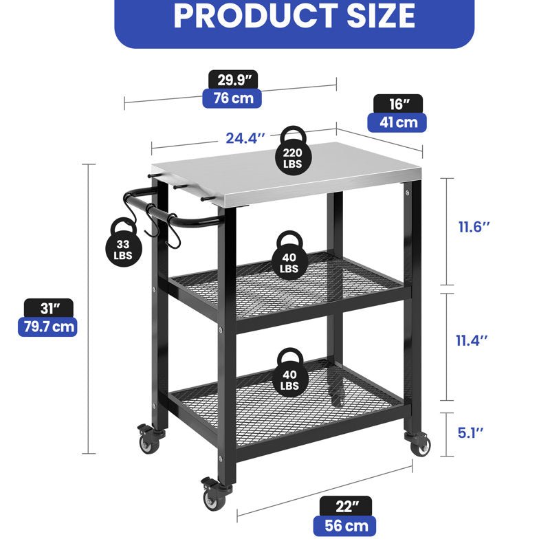 Jutin Metal Bar Cart - Decor Smart
