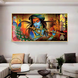 Krishna In Vrindavan Premium Acrylic Floating Wall Painting - Decor Smart