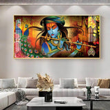 Krishna In Vrindavan Premium Acrylic Floating Wall Painting - Decor Smart