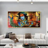 Krishna In Vrindavan Premium Acrylic Floating Wall Painting - Decor Smart
