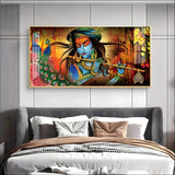 Krishna In Vrindavan Premium Acrylic Floating Wall Painting - Decor Smart