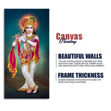 Krishna Playing Flute Hand Premium Canvas Wall Painting - Decor Smart