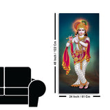 Krishna Playing Flute Hand Premium Canvas Wall Painting - Decor Smart