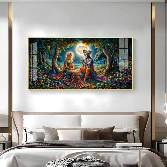 Krishna Radha Colorful Painting Premium Acrylic Floating Wall Painting - Decor Smart