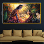 Krishna Radha Moment Crystal Glass Premium Painting