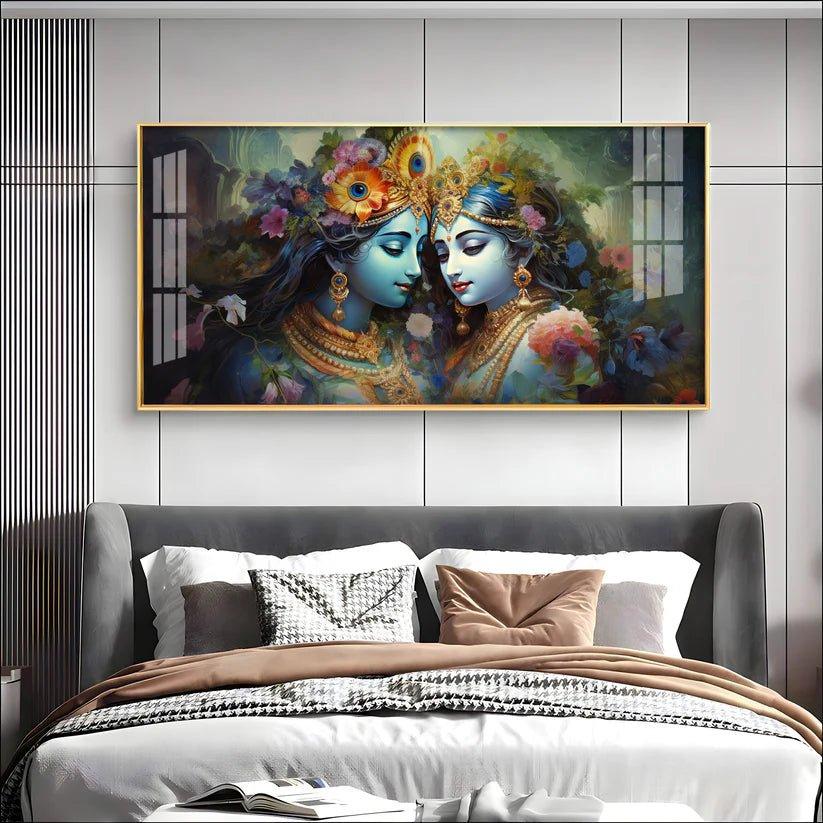 Krishna's Love for Radha Premium Acrylic Floating Wall Painting - Decor Smart