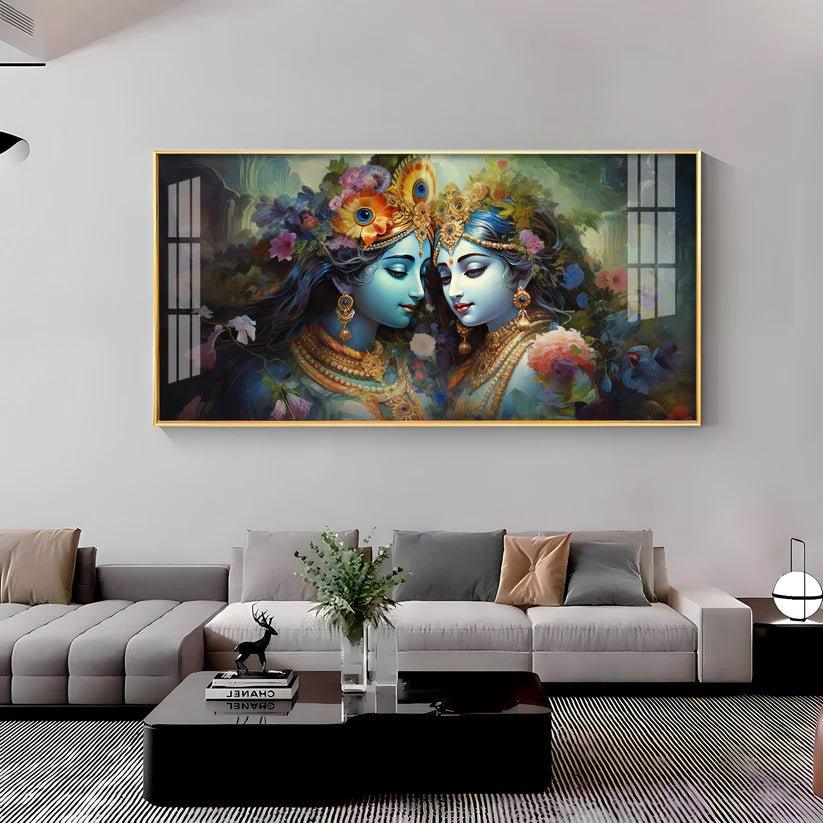 Krishna's Love for Radha Premium Acrylic Floating Wall Painting - Decor Smart