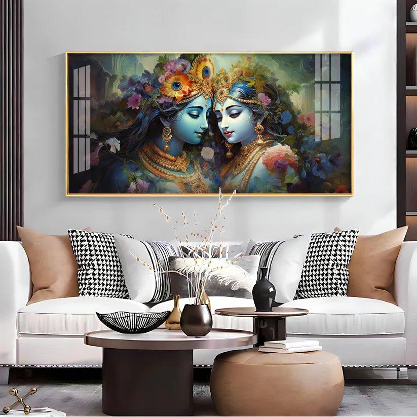 Krishna's Love for Radha Premium Acrylic Floating Wall Painting - Decor Smart