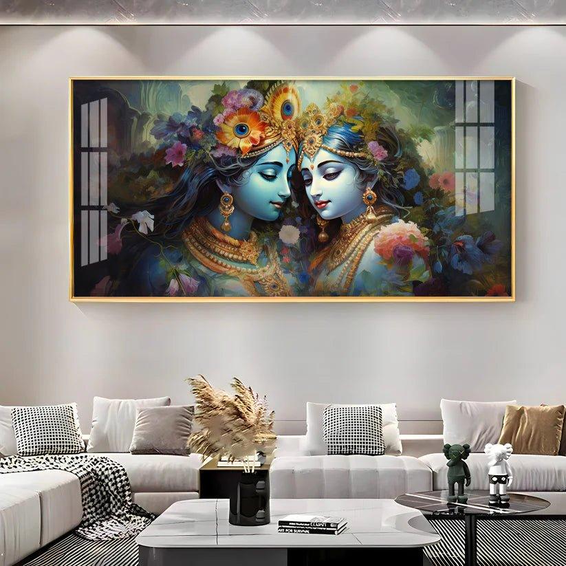 Krishna's Love for Radha Premium Acrylic Floating Wall Painting - Decor Smart