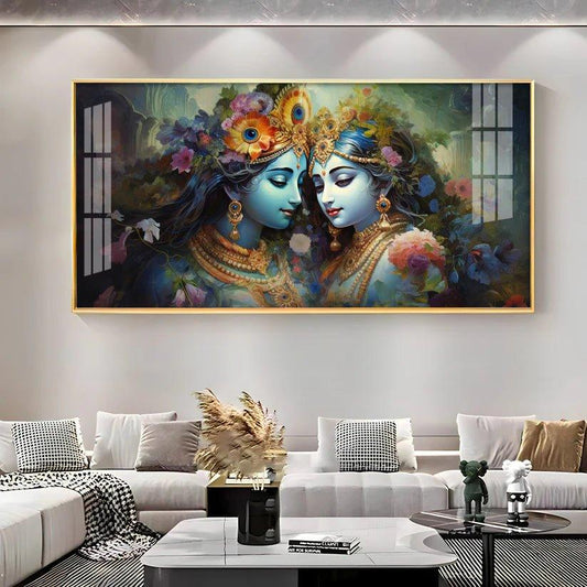 Krishna's Love for Radha Premium Acrylic Floating Wall Painting - Decor Smart