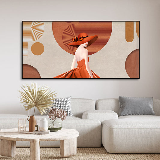 Timeless Charm – Lady in Orange Hat Wall Décor | Decor Smart