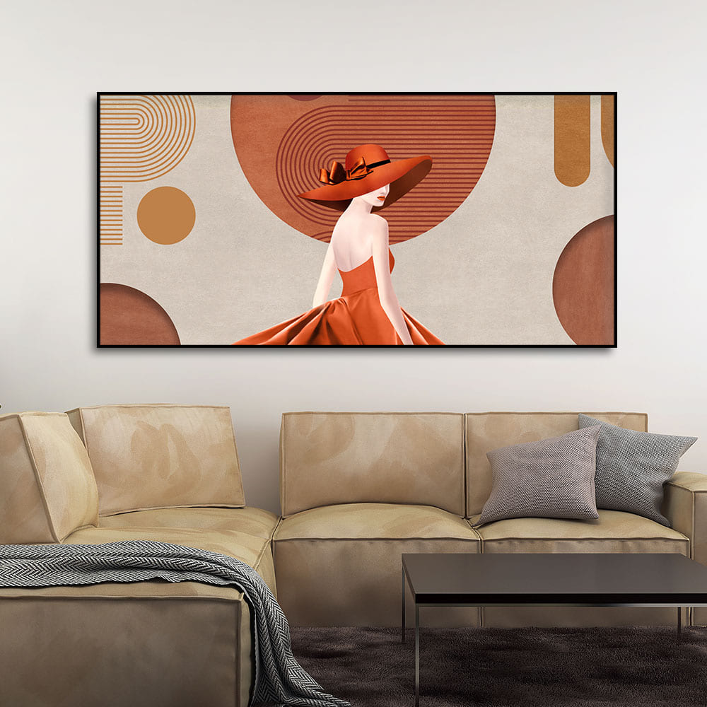 Timeless Charm – Lady in Orange Hat Wall Décor | Decor Smart