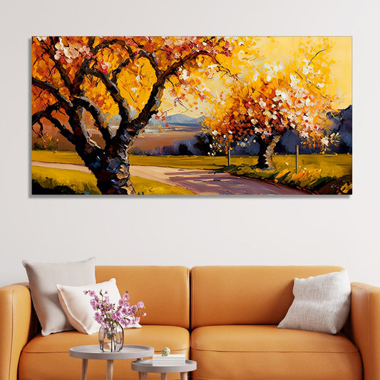 Landscape Canvas Wall Painting of Autumn Beautiful Tree - Decor Smart