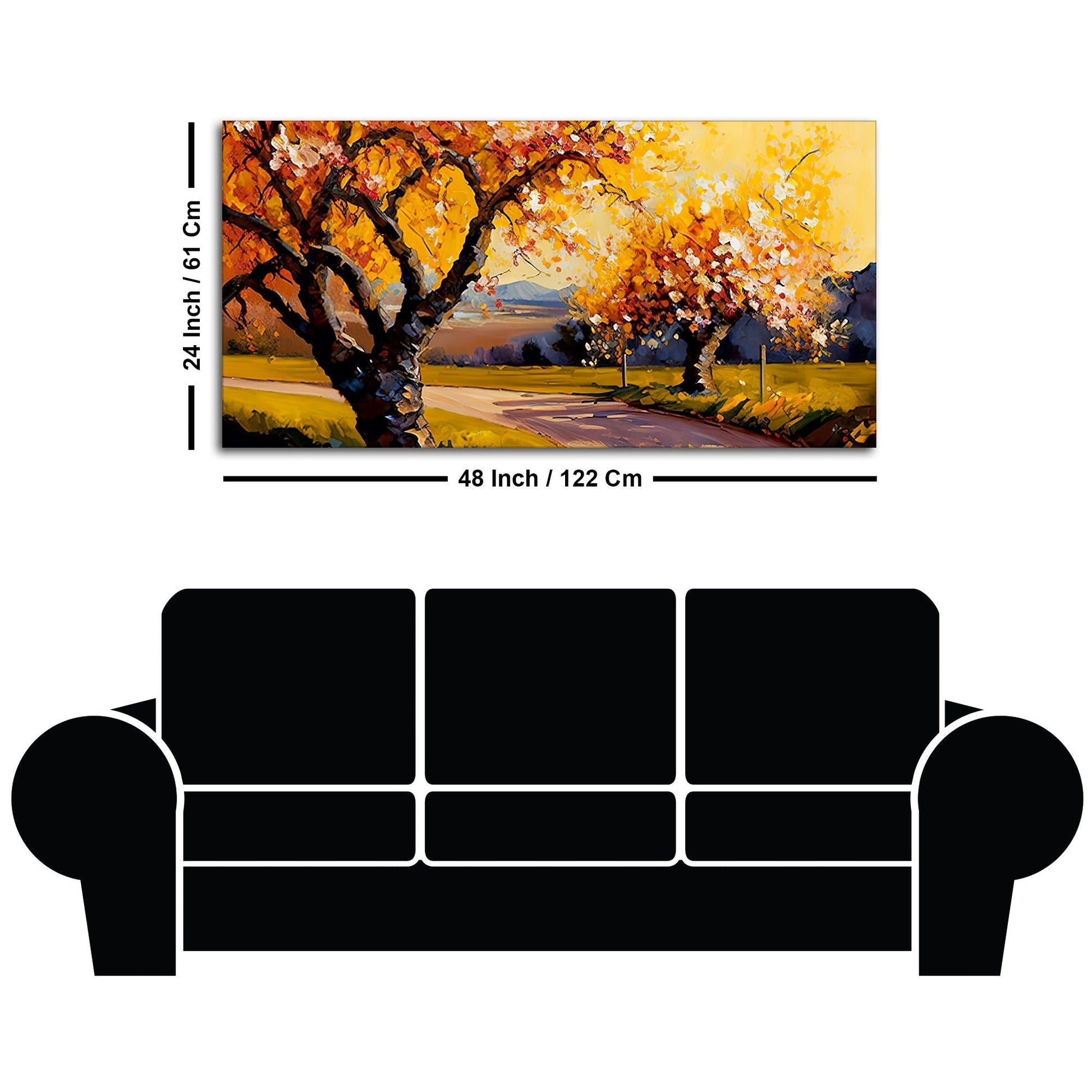 Landscape Canvas Wall Painting of Autumn Beautiful Tree - Decor Smart
