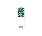 Leaf Art Printed Modern Stainless Steel Metal Finish Table Lamp