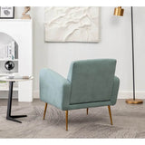 Light Seagreen Design Tufted Luxury Velvet Sofa Lounge Chair - Decor Smart
