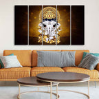 Little Lord Ganesha Premium Wall Painting of Five Pieces