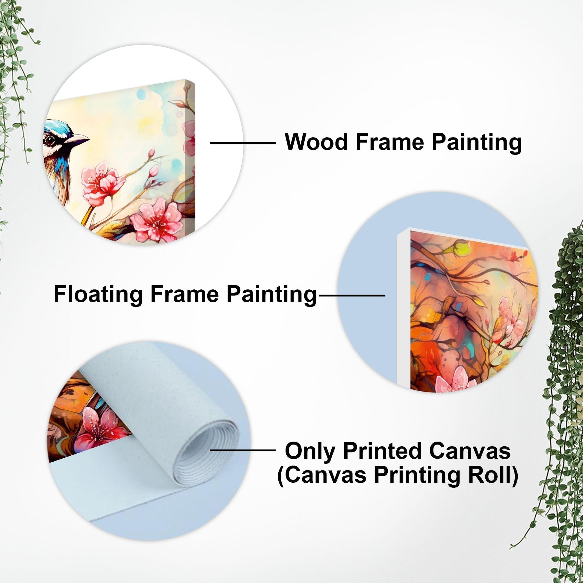 Little Sparrow with bright colored Flower Canvas Wall Painting - Decor Smart
