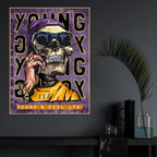 Live Young Live Free Cotton Canvas Wall Painting
