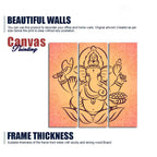 Lord Ganesha Wall Painting of Three Panels