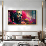 Lord Buddha Blossoms Premium Acrylic Floating Wall Painting - Decor Smart