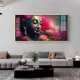 Lord Buddha Blossoms Premium Acrylic Floating Wall Painting - Decor Smart