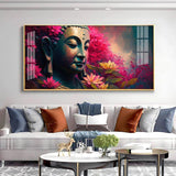 Lord Buddha Blossoms Premium Acrylic Floating Wall Painting - Decor Smart