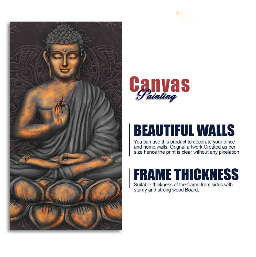 Lord Buddha in Forest Premium Canvas Wall Painting - Decor Smart