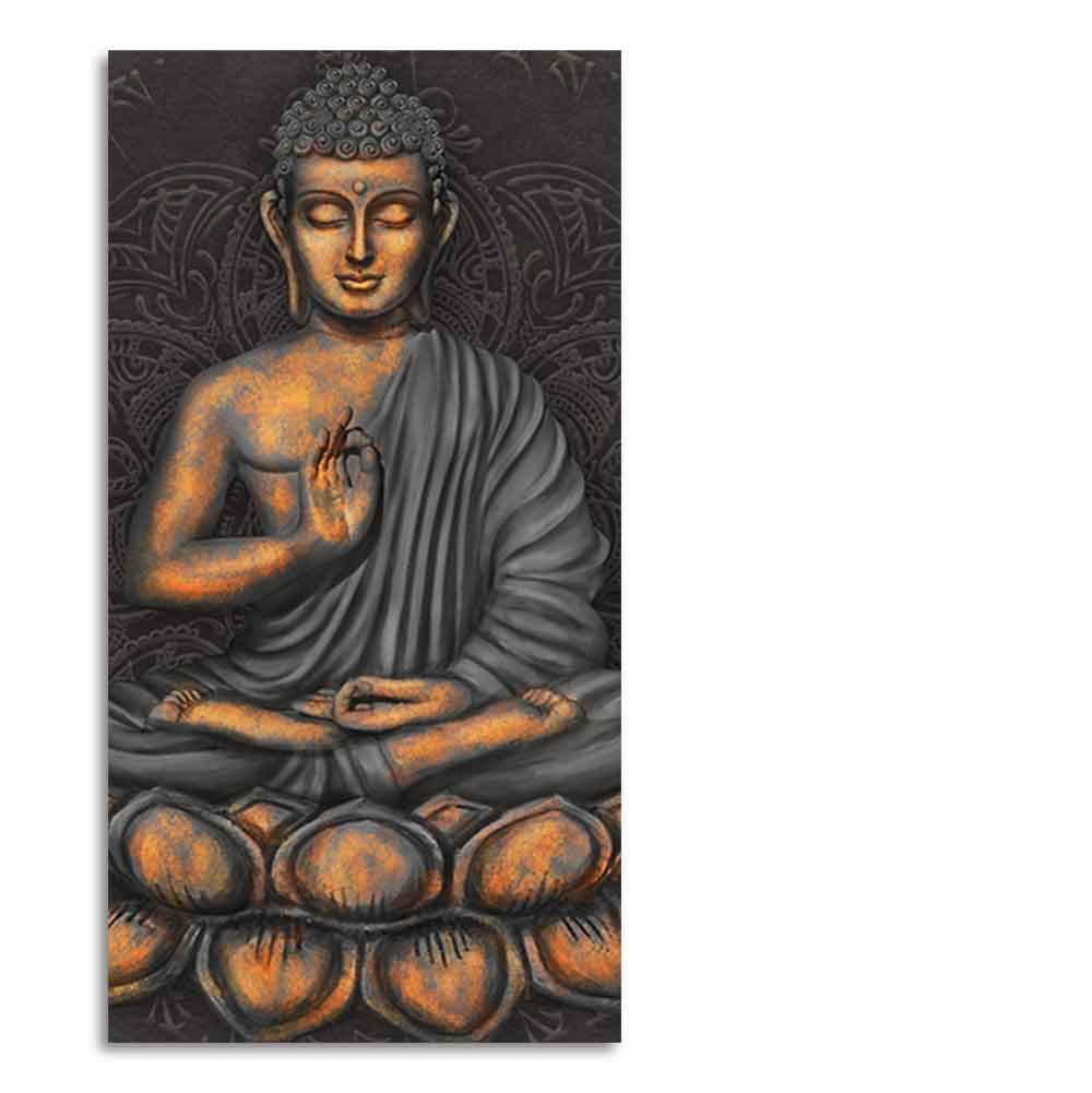 Lord Buddha in Forest Premium Canvas Wall Painting - Decor Smart