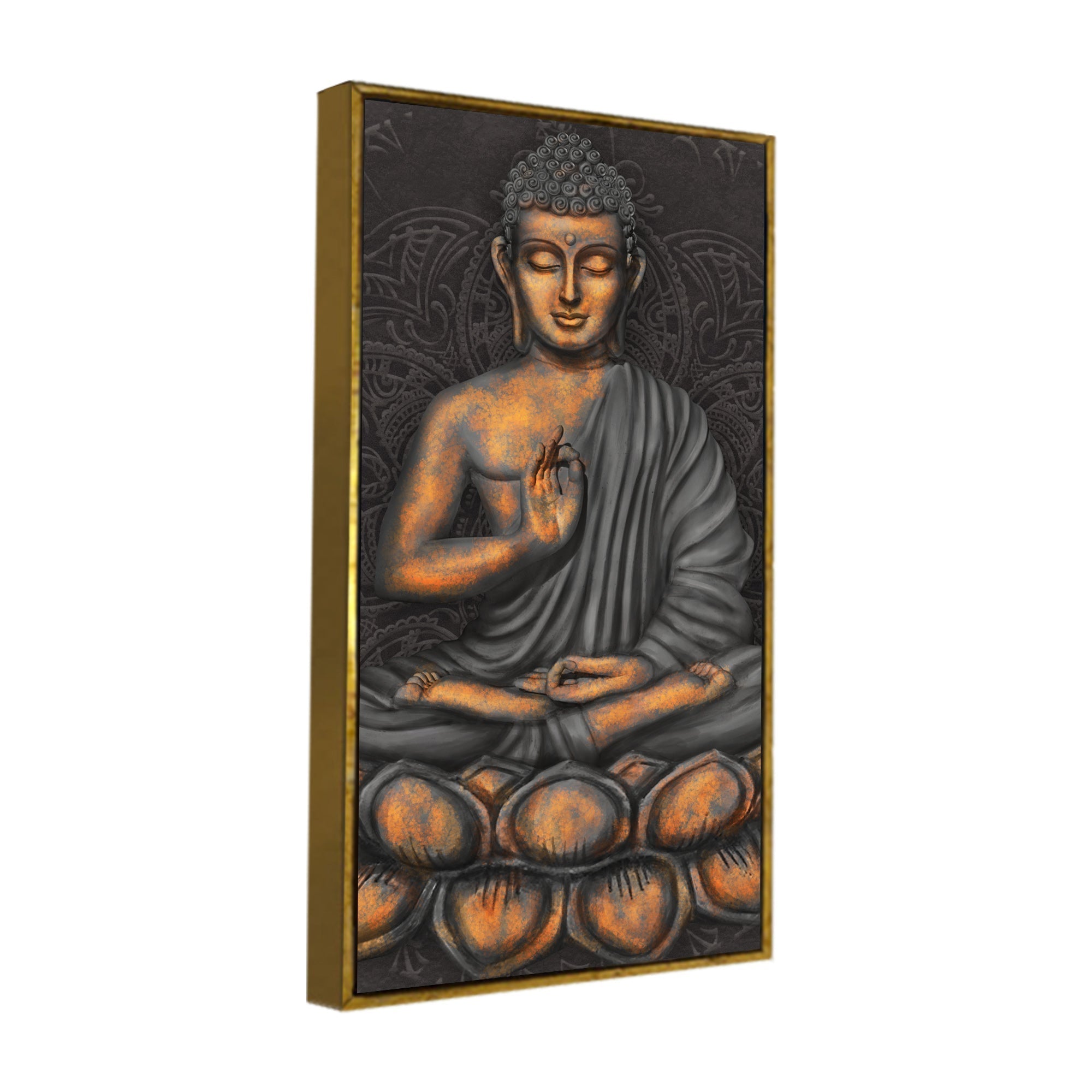 Lord Buddha in Forest Premium Canvas Wall Painting - Decor Smart