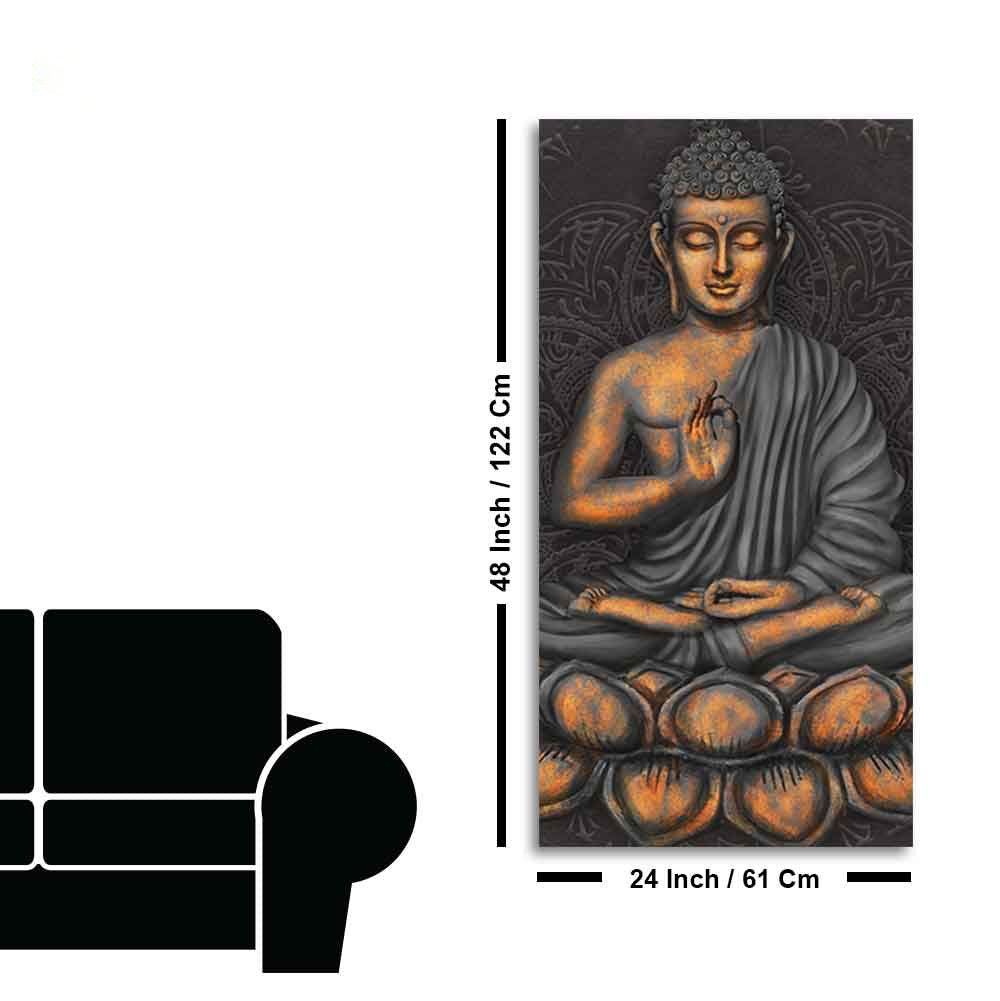 Lord Buddha in Forest Premium Canvas Wall Painting - Decor Smart