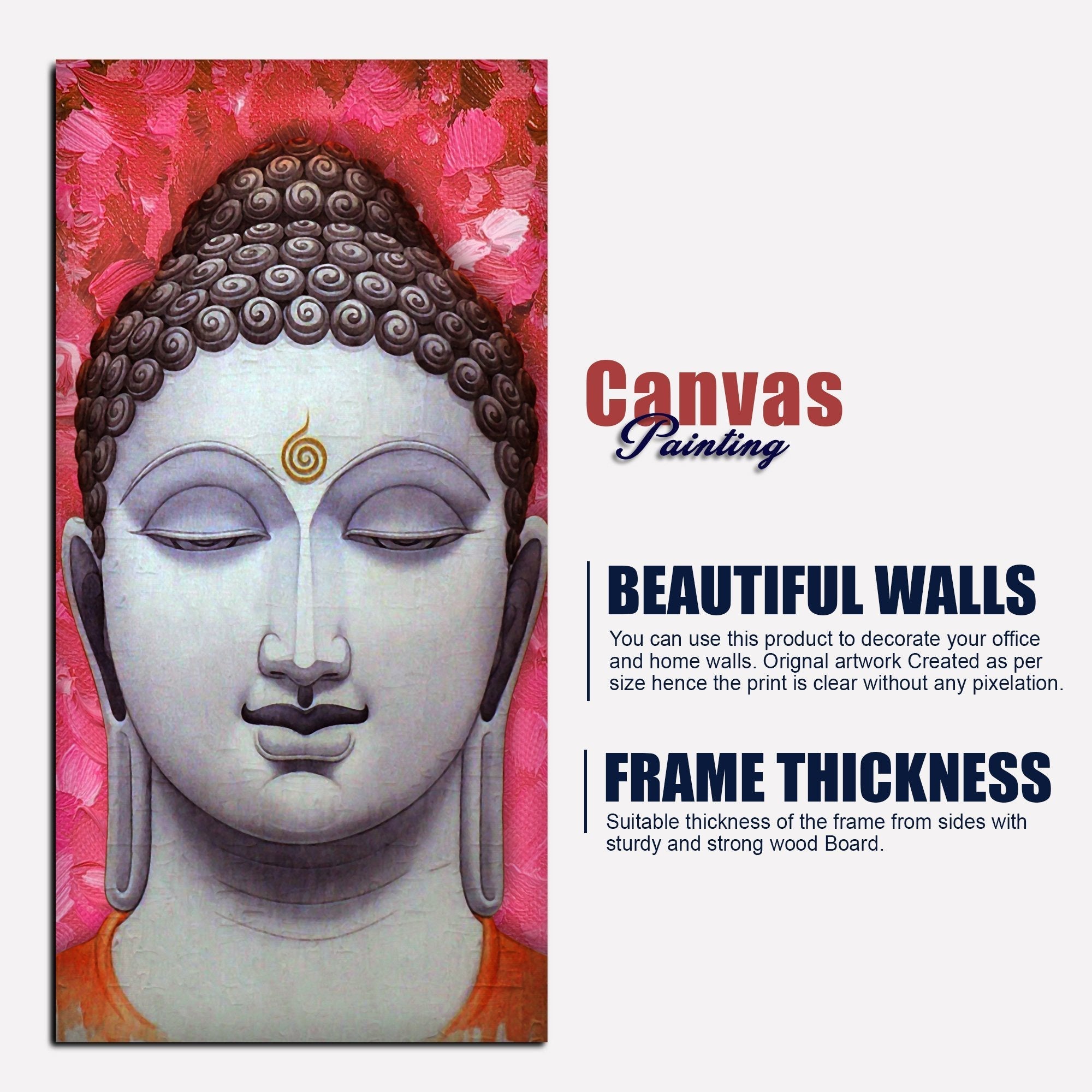 Lord Buddha Portrait Canvas Wall Painting - Decor Smart