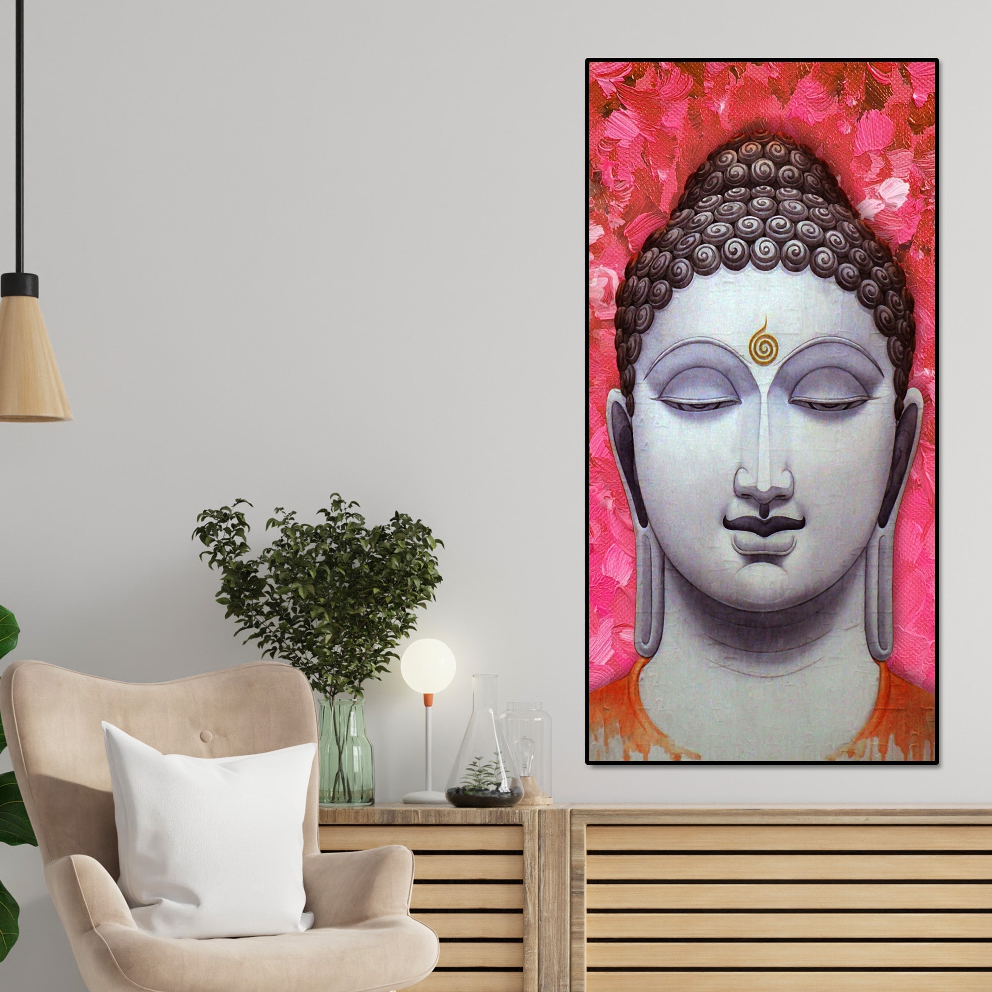 Lord Buddha Portrait Canvas Wall Painting - Decor Smart