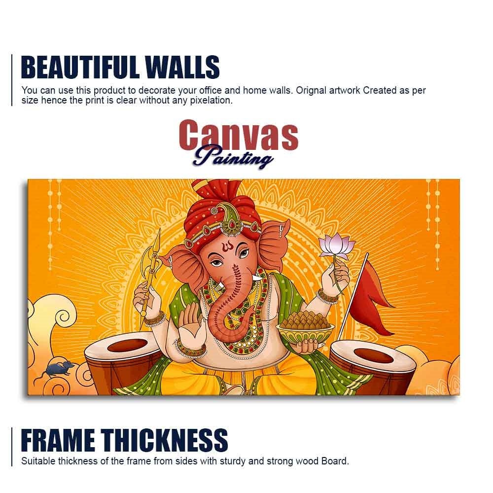 Lord Ganesh Canvas Wall Painting - Decor Smart