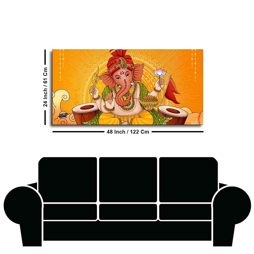 Lord Ganesh Canvas Wall Painting - Decor Smart