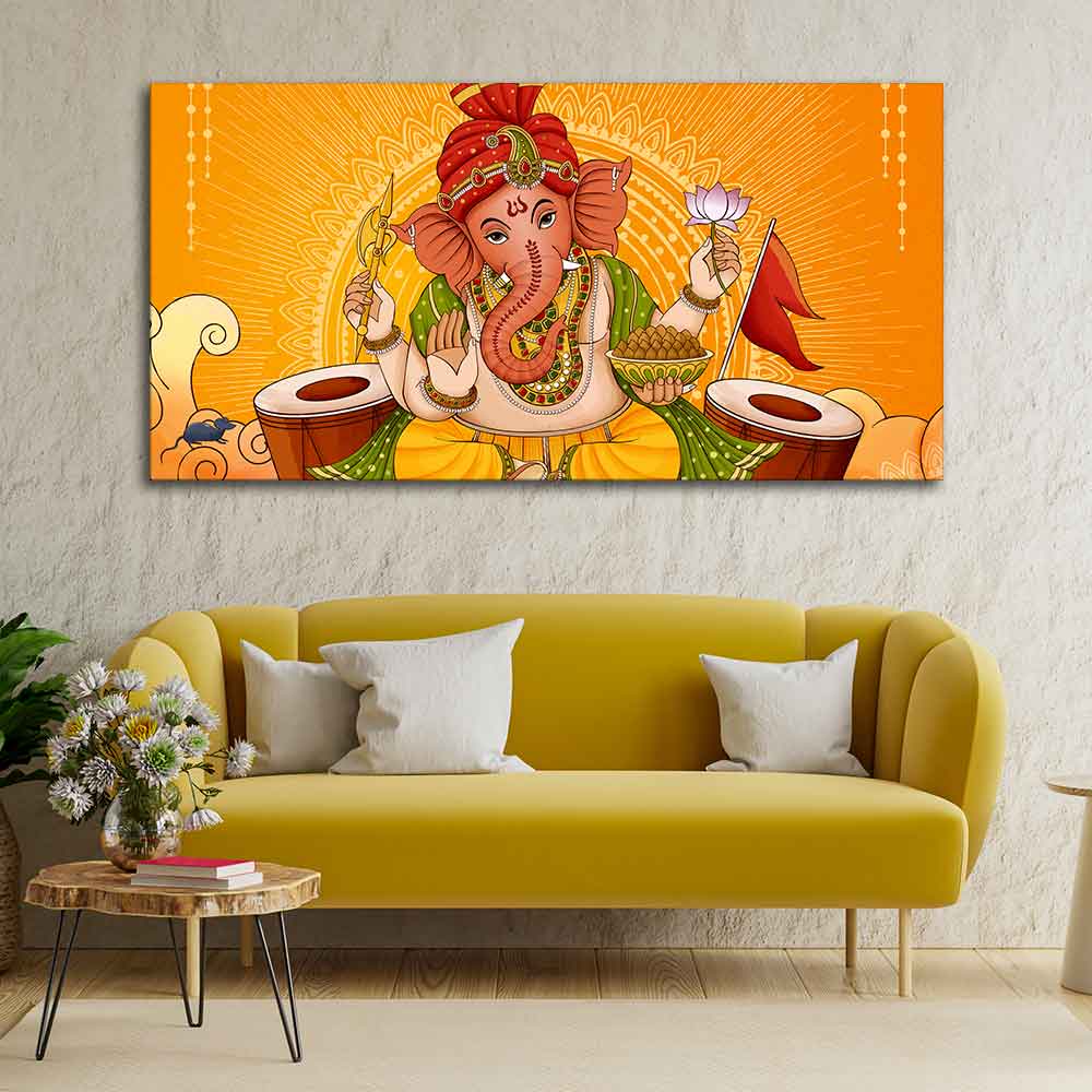 Lord Ganesh Canvas Wall Painting - Decor Smart