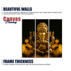 Lord Ganesha Ji Canvas Wall Painting of 3 Pieces
