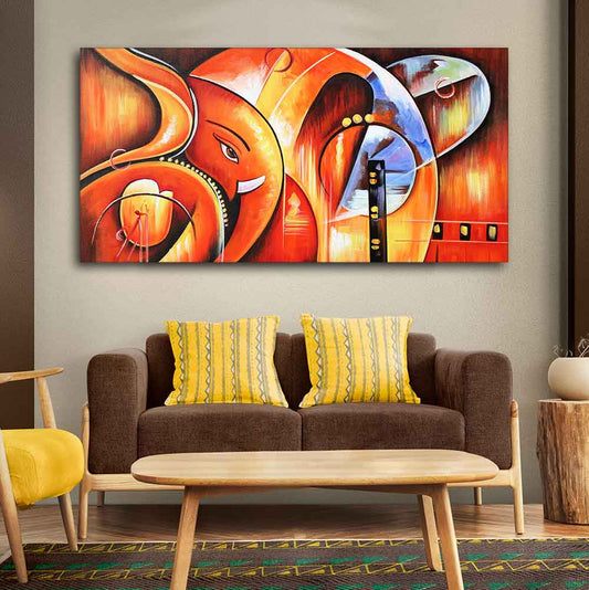 Lord Ganesha Modern Art Premium Wall Painting - Decor Smart