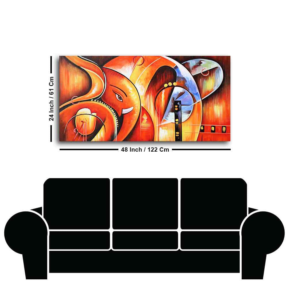 Lord Ganesha Modern Art Premium Wall Painting - Decor Smart