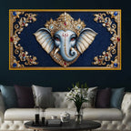 Lord Ganesha Royal Art Crystal Glass Wall Painting for Wealth, Success & Prosperity Décor