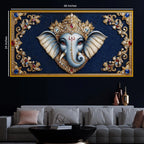 Lord Ganesha Royal Art Crystal Glass Wall Painting for Wealth, Success & Prosperity Décor