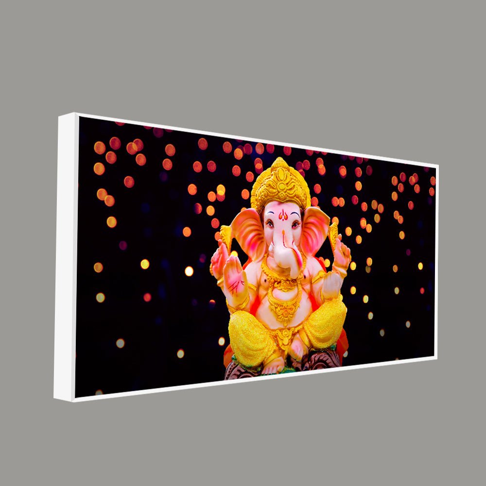 Lord Ganesha Sculpture Canvas Wall Painting - Decor Smart