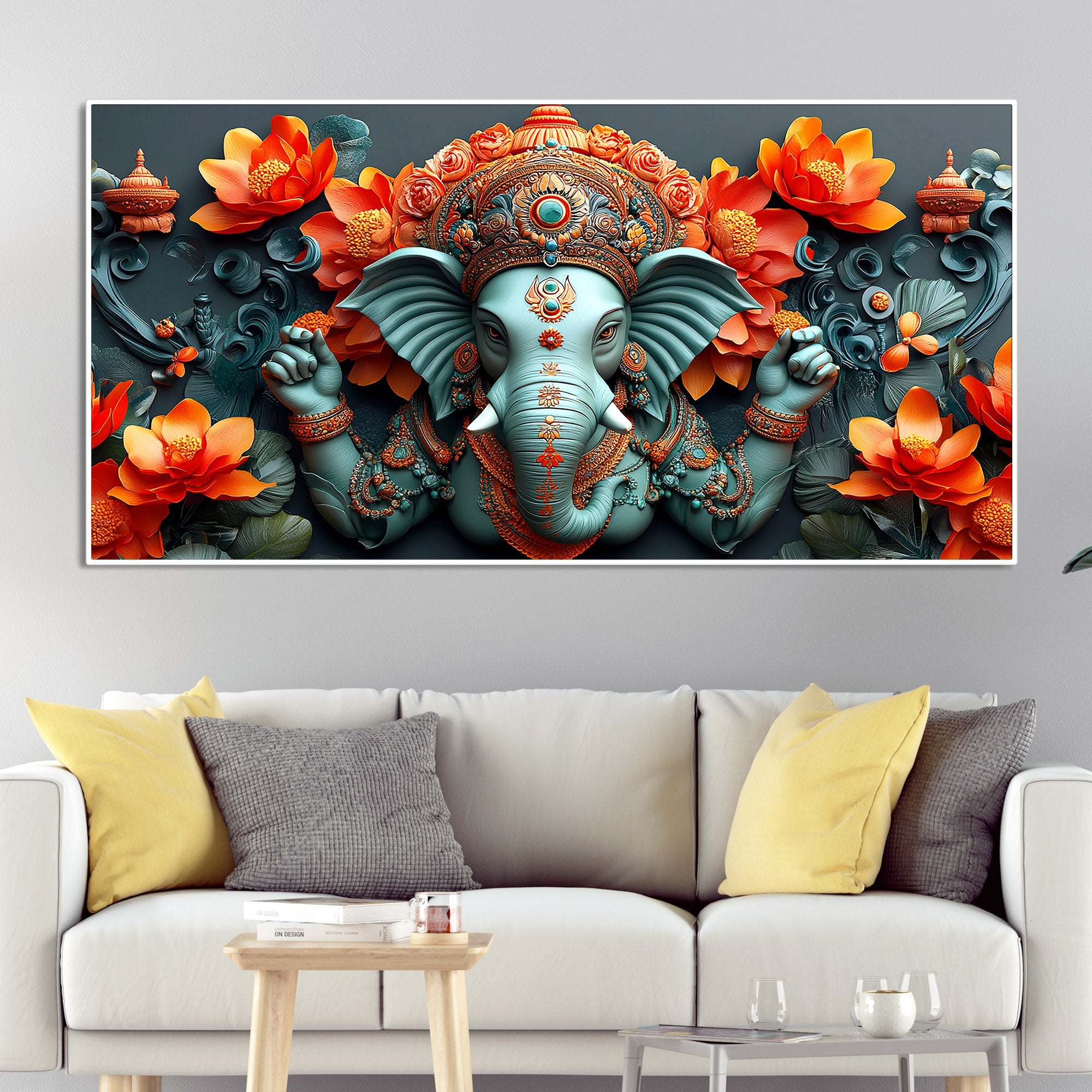 Lord Ganesha the Hindu God of Wisdom Canvas Wall Painting