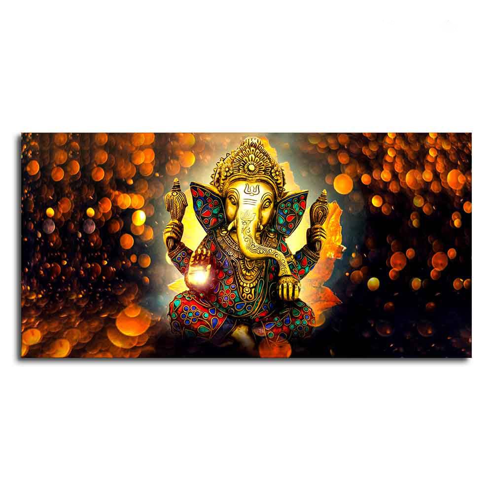 Lord Ganpati Ganesha Premium Canvas Wall Painting - Decor Smart