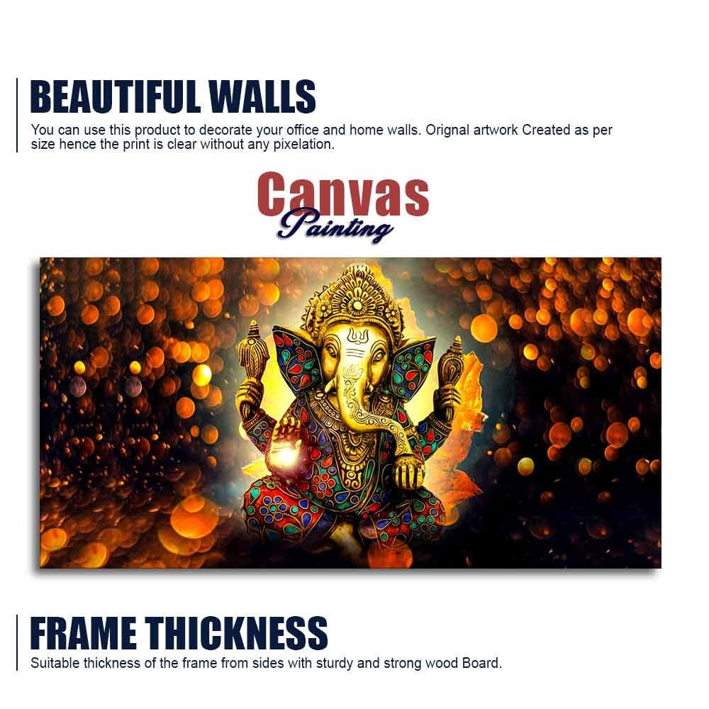 Lord Ganpati Ganesha Premium Canvas Wall Painting - Decor Smart