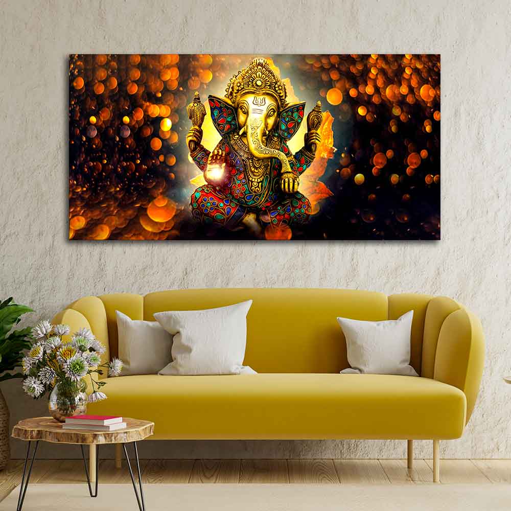 Lord Ganpati Ganesha Premium Canvas Wall Painting - Decor Smart