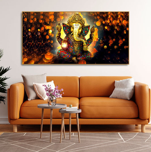 Lord Ganpati Ganesha Premium Canvas Wall Painting - Decor Smart