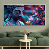 Lord Gautam Buddha Floral Art Canvas Wall Painting - Decor Smart