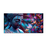 Lord Gautam Buddha Floral Art Canvas Wall Painting - Decor Smart